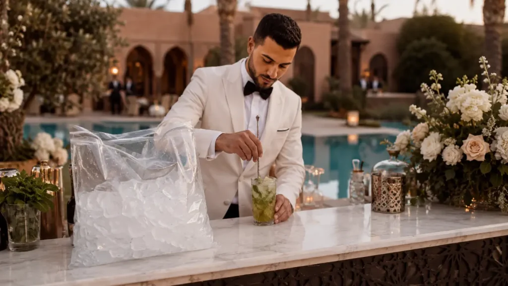 Glaçons pour mariages à Marrakech